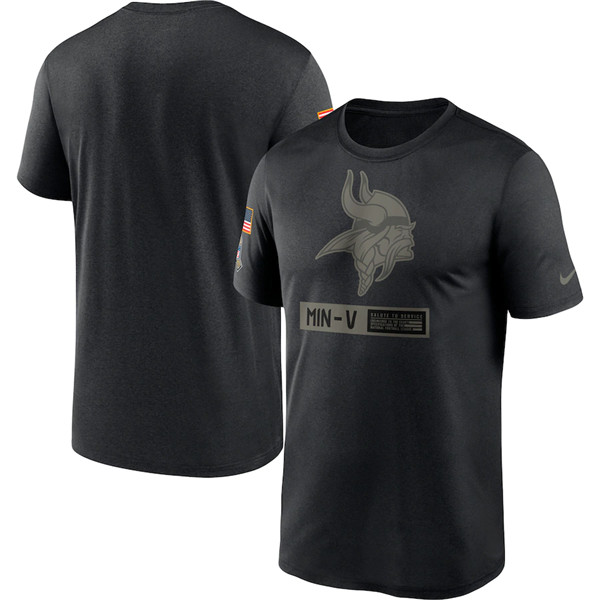 Men's Minnesota Vikings Black Salute To Service Performance T-Shirt 2020